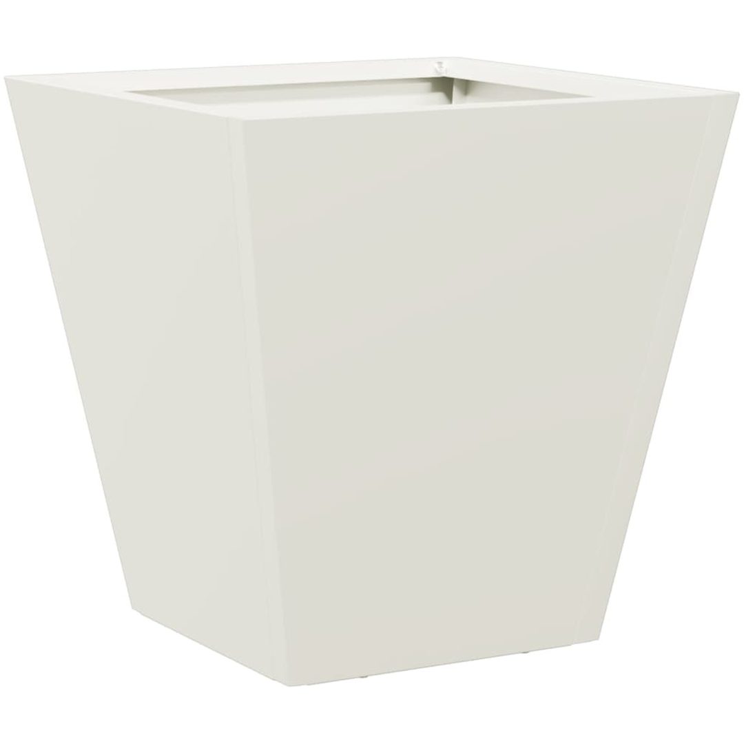 Trädgårdskrukor 2 st vit stål vidaXL 30 x 30 x 30 cm – bild 5