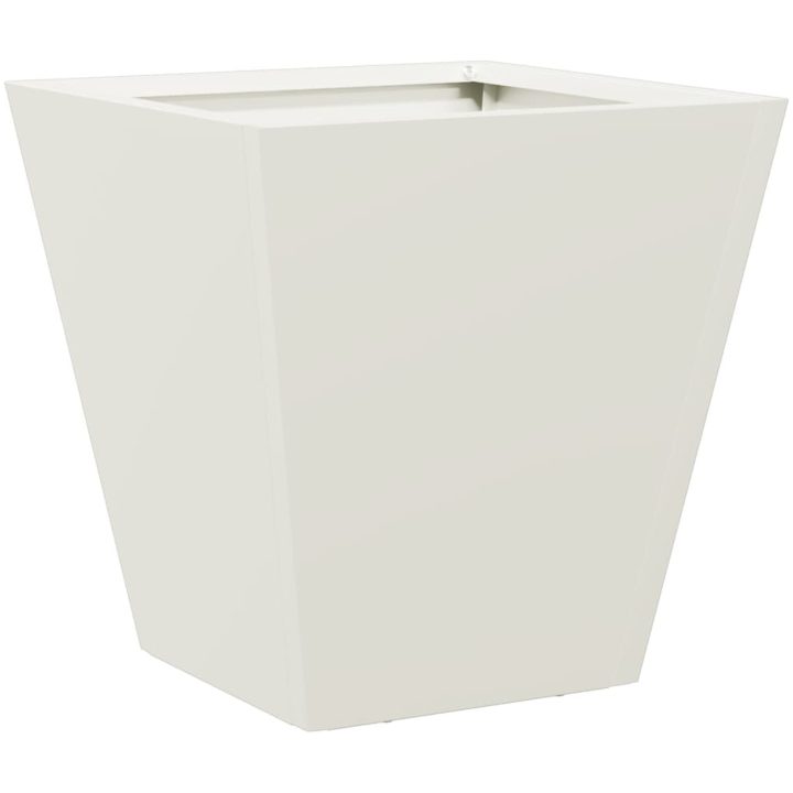 Trädgårdskrukor 2 st vit stål vidaXL 30 x 30 x 30 cm – bild 5