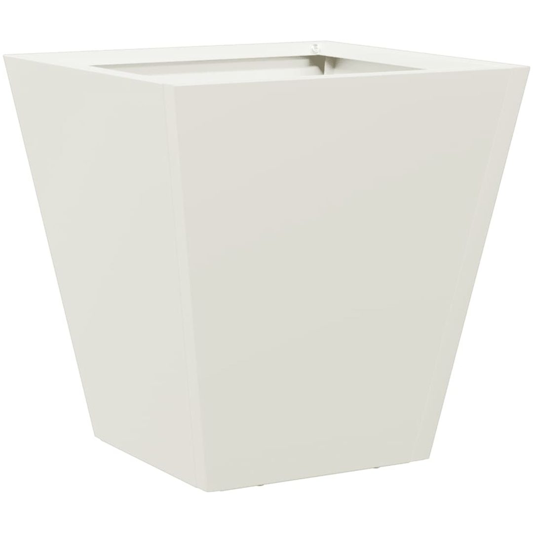 Trädgårdskrukor 2 st vit stål vidaXL 30 x 30 x 30 cm – bild 8