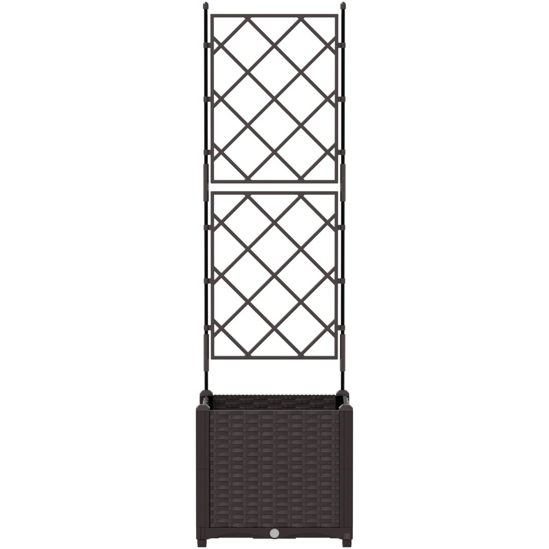 Trädgårdskrukor med Spaljé Brun vidaXL 40 x 40 x 143 cm – bild 5