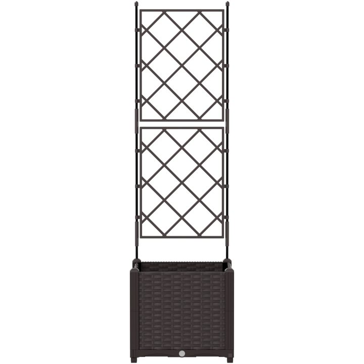 Trädgårdskrukor med Spaljé Brun vidaXL 40 x 40 x 143 cm – bild 5
