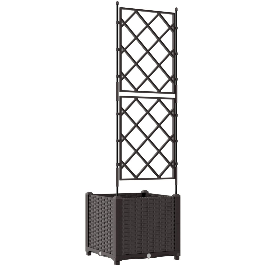 Trädgårdskrukor med Spaljé Brun vidaXL 40 x 40 x 143 cm – bild 7
