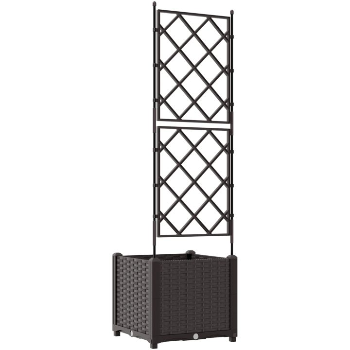 Trädgårdskrukor med Spaljé Brun vidaXL 40 x 40 x 143 cm – bild 7