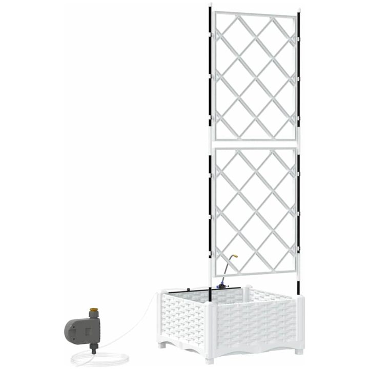 Trädgårdskrukor med Vattensystem Vit vidaXL 40 x 40 x 126 cm – bild 8