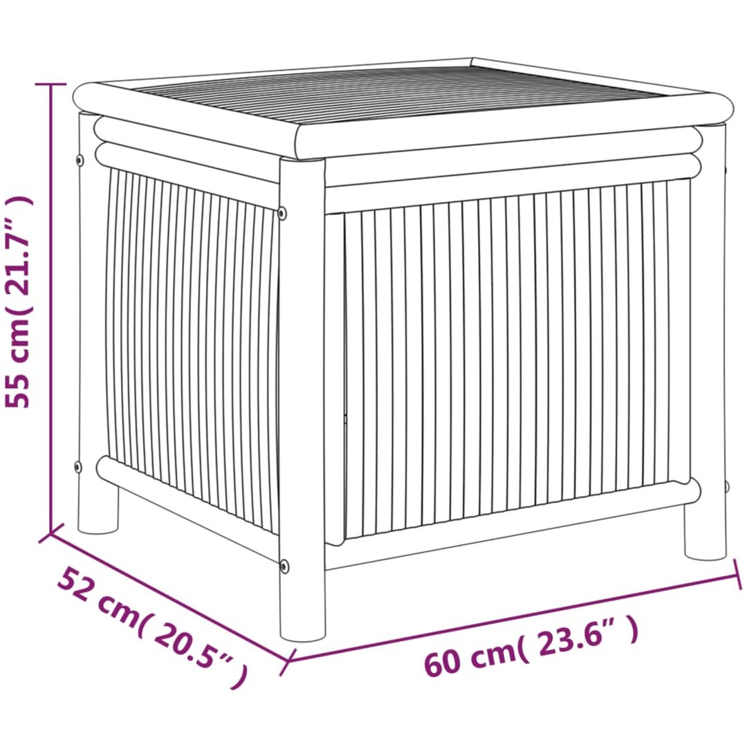 Trädgårdslåda bambu vidaXL 60 x 52 x 55 cm – bild 8