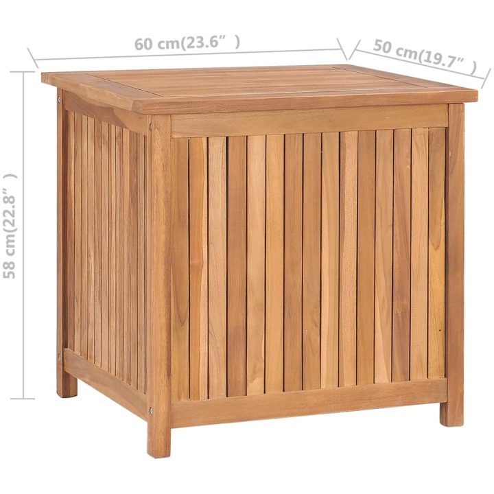 Trädgårdslåda massiv teak vidaXL 60 x 50 x 58 cm – bild 10