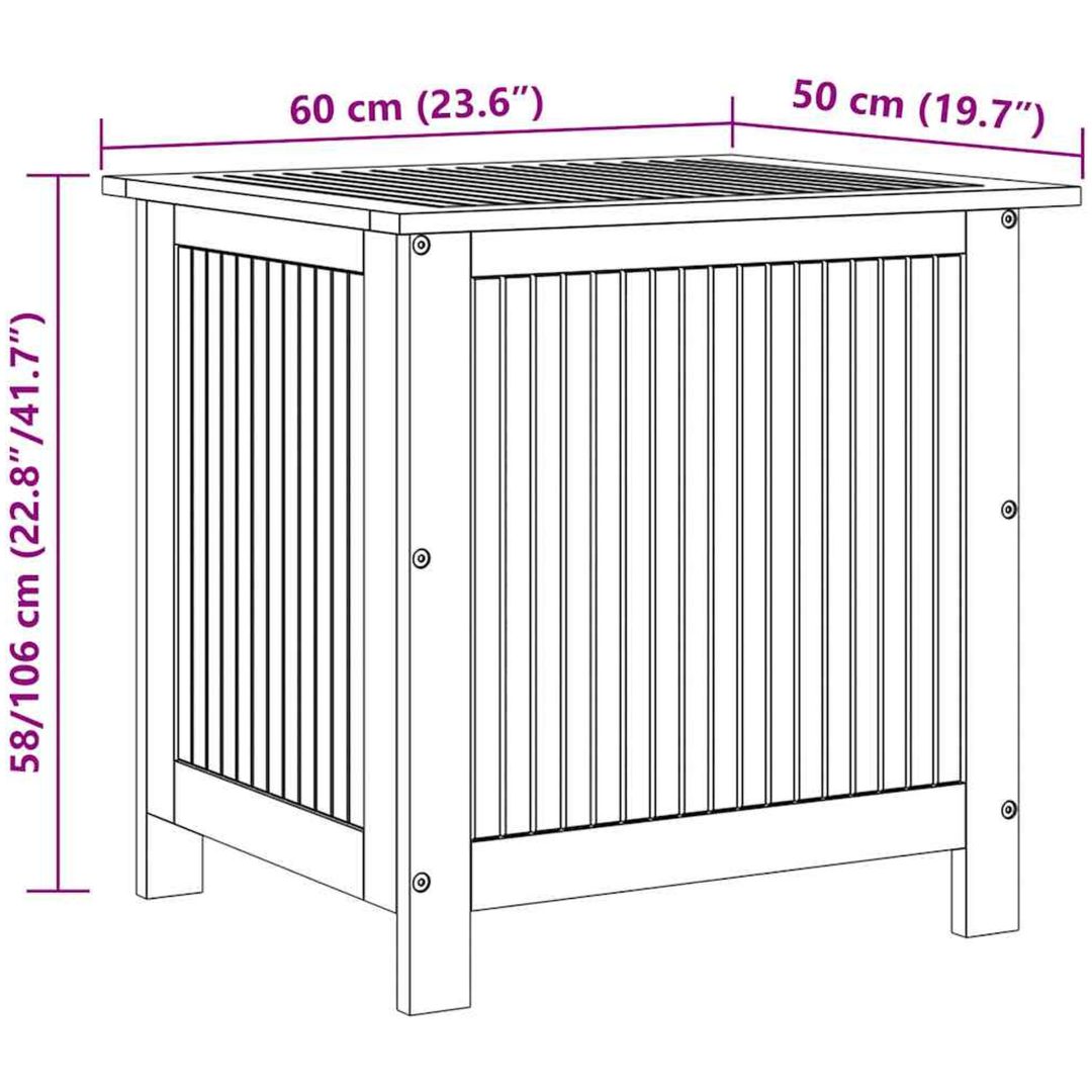 Trädgårdslåda massivt akaciaträ vidaXL 60 x 50 x 58 cm – bild 11