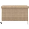 Trädgårdslåda med hjul blandad beige konstrotting vidaXL 110 x 55 x 73 cm – miniatyr 4