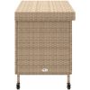 Trädgårdslåda med hjul blandad beige konstrotting vidaXL 110 x 55 x 73 cm – miniatyr 5