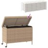 Trädgårdslåda med hjul blandad beige konstrotting vidaXL 110 x 55 x 73 cm – miniatyr 7