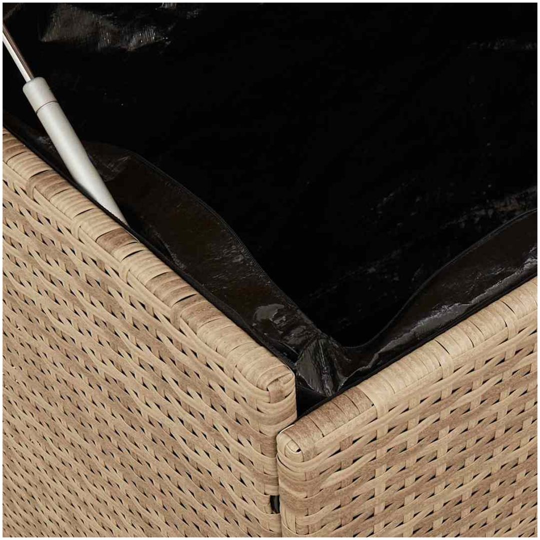 Trädgårdslåda med hjul blandad beige konstrotting vidaXL 110 x 55 x 73 cm – bild 8