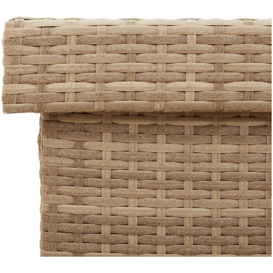 Trädgårdslåda med hjul blandad beige konstrotting vidaXL 110 x 55 x 73 cm – bild 10
