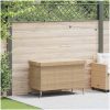 Trädgårdslåda med hjul blandad beige konstrotting vidaXL 110 x 55 x 73 cm – miniatyr 1