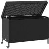 Trädgårdslåda med hjul svart konstrotting vidaXL 110 x 55 x 73 cm – miniatyr 3