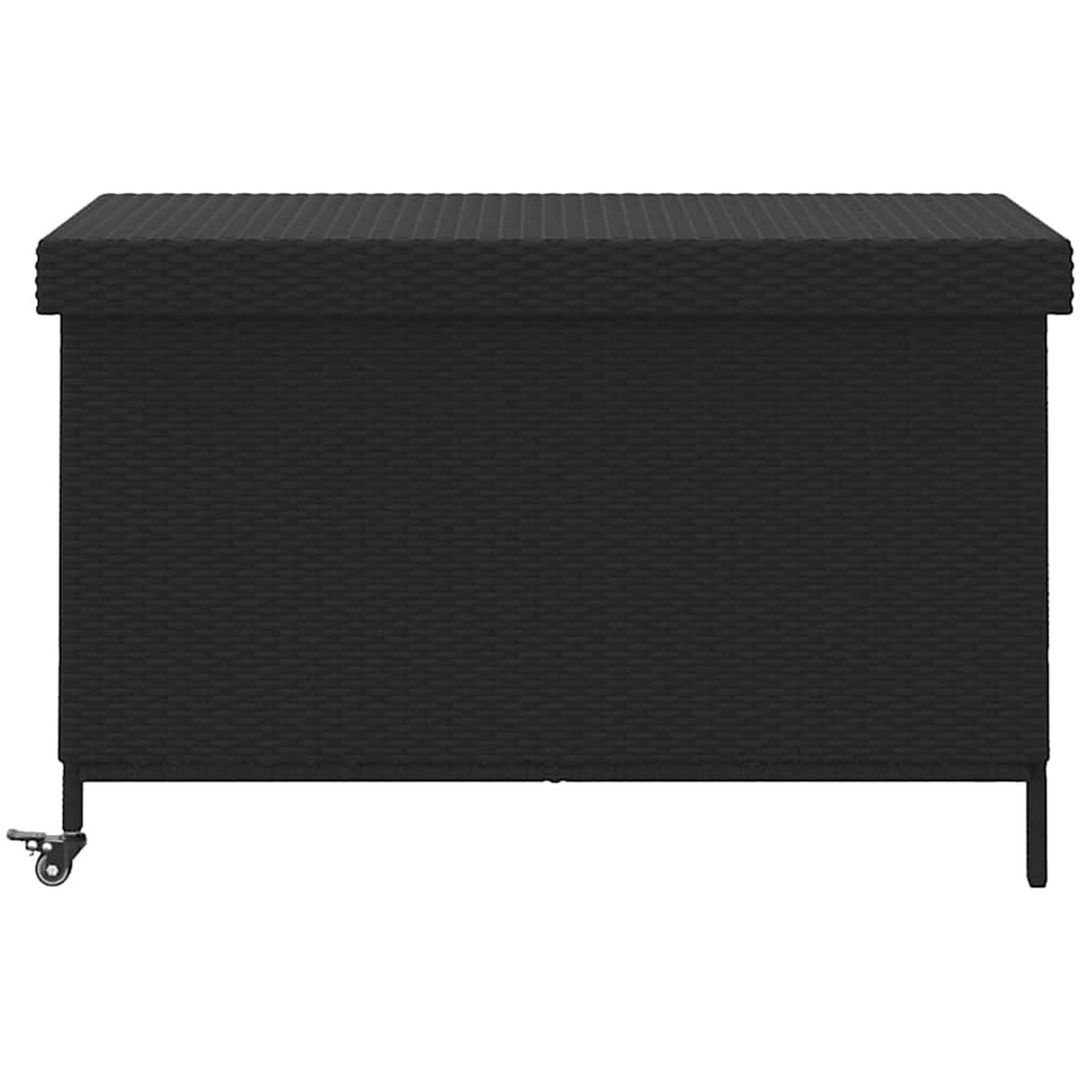 Trädgårdslåda med hjul svart konstrotting vidaXL 110 x 55 x 73 cm – bild 4