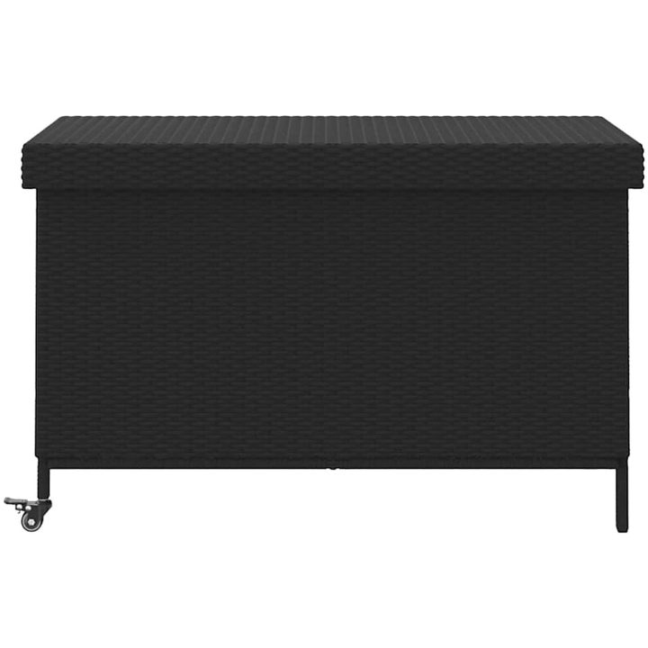 Trädgårdslåda med hjul svart konstrotting vidaXL 110 x 55 x 73 cm – bild 4