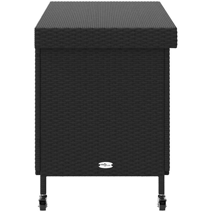 Trädgårdslåda med hjul svart konstrotting vidaXL 110 x 55 x 73 cm – bild 5