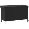 Trädgårdslåda med hjul svart konstrotting vidaXL 110 x 55 x 73 cm – miniatyr 6