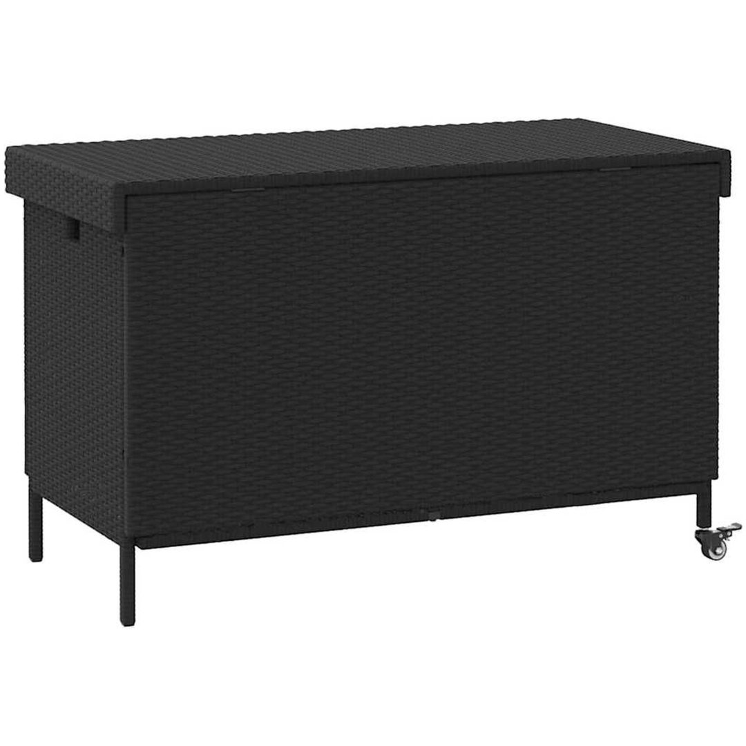 Trädgårdslåda med hjul svart konstrotting vidaXL 110 x 55 x 73 cm – bild 6