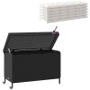 Trädgårdslåda med hjul svart konstrotting vidaXL 110 x 55 x 73 cm – miniatyr 7