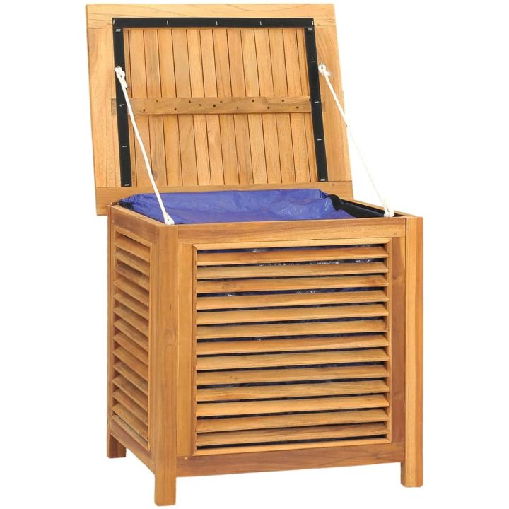 Trädgårdslåda med påse massiv teak vidaXL 60 x 50 x 58 cm – bild 4