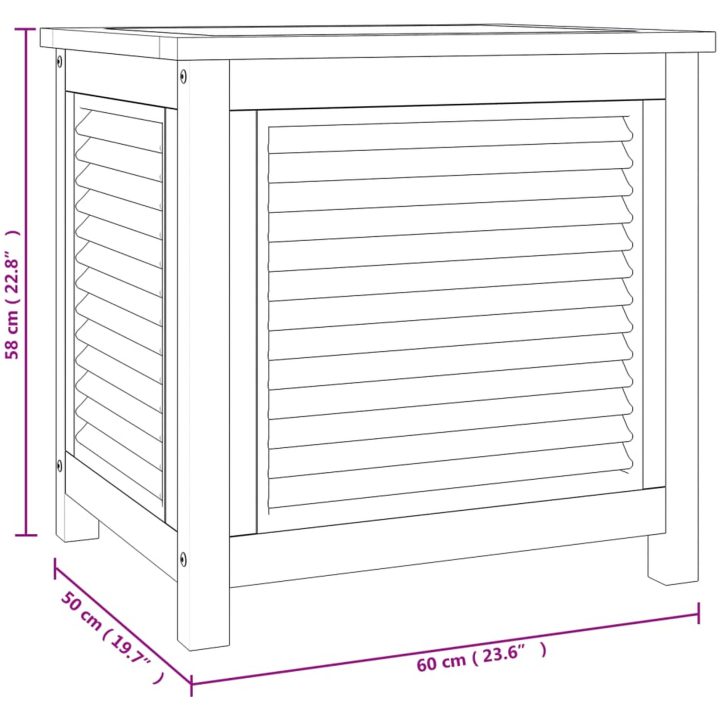 Trädgårdslåda med påse massiv teak vidaXL 60 x 50 x 58 cm – bild 9
