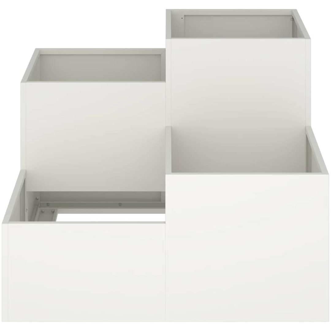 Trädgårdslåda Vit Stål vidaXL 100 x 100 x 60 cm – bild 5