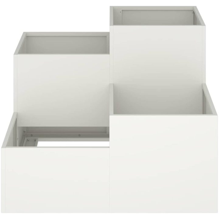 Trädgårdslåda Vit Stål vidaXL 100 x 100 x 60 cm – bild 5