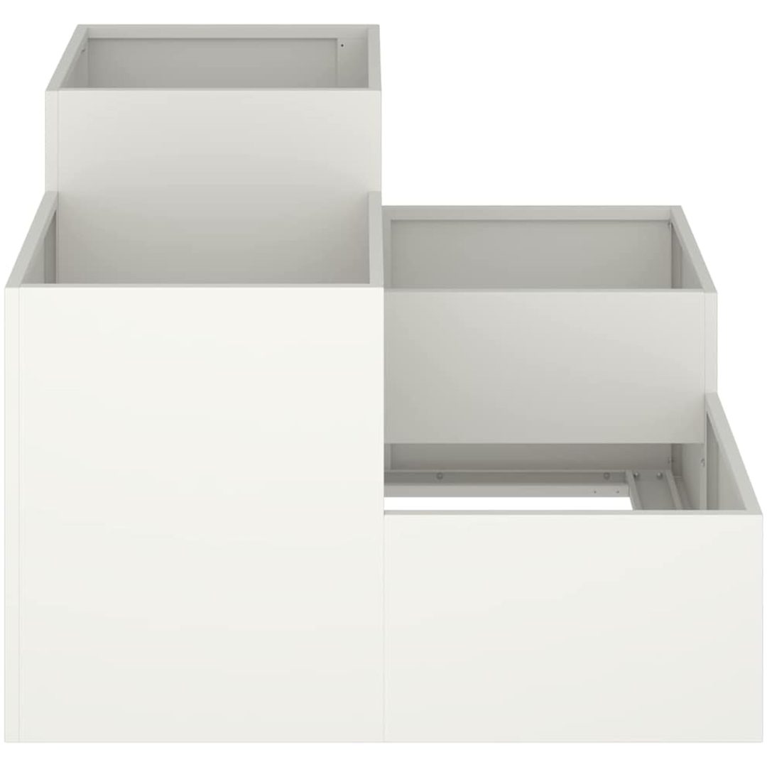 Trädgårdslåda Vit Stål vidaXL 100 x 100 x 60 cm – bild 6