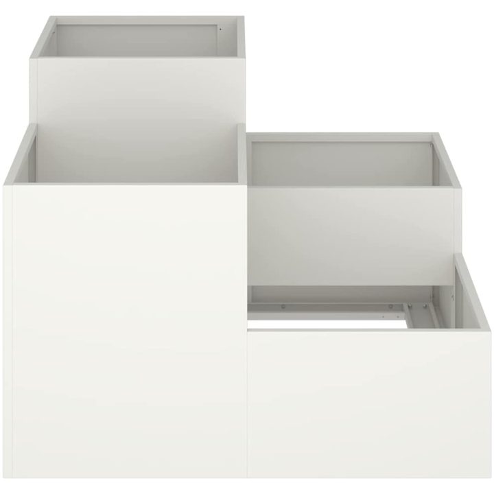 Trädgårdslåda Vit Stål vidaXL 100 x 100 x 60 cm – bild 6
