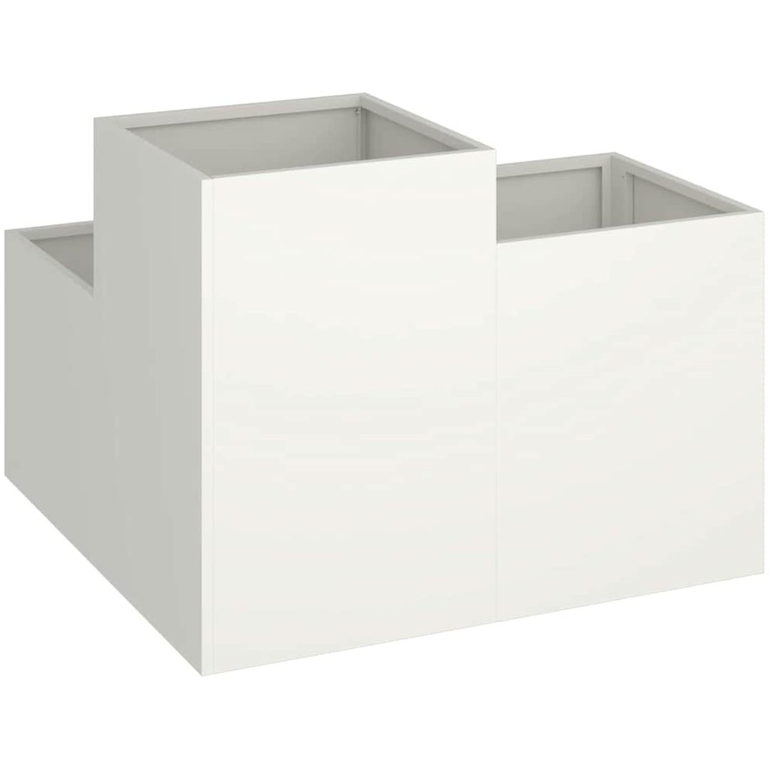 Trädgårdslåda Vit Stål vidaXL 100 x 100 x 60 cm – bild 7