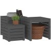 Trädgårdslådor 3 delar grå massiv furu vidaXL 50.5 x 50.5 x 46.5 cm – miniatyr 4