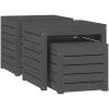 Trädgårdslådor 3 delar grå massiv furu vidaXL 50.5 x 50.5 x 46.5 cm – miniatyr 5