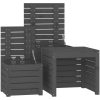 Trädgårdslådor 3 delar grå massiv furu vidaXL 50.5 x 50.5 x 46.5 cm – miniatyr 8