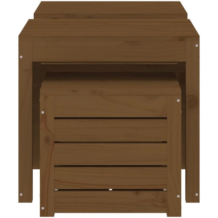 Trädgårdslådor 3 delar honungsbrun massiv furu vidaXL 50.5 x 50.5 x 46.5 cm – bild 6
