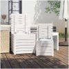 Trädgårdslådor 3 delar vit massiv furu vidaXL 50.5 x 50.5 x 46.5 cm – miniatyr 3