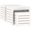 Trädgårdslådor 3 delar vit massiv furu vidaXL 50.5 x 50.5 x 46.5 cm – miniatyr 5