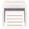 Trädgårdslådor 3 delar vit massiv furu vidaXL 50.5 x 50.5 x 46.5 cm – miniatyr 6