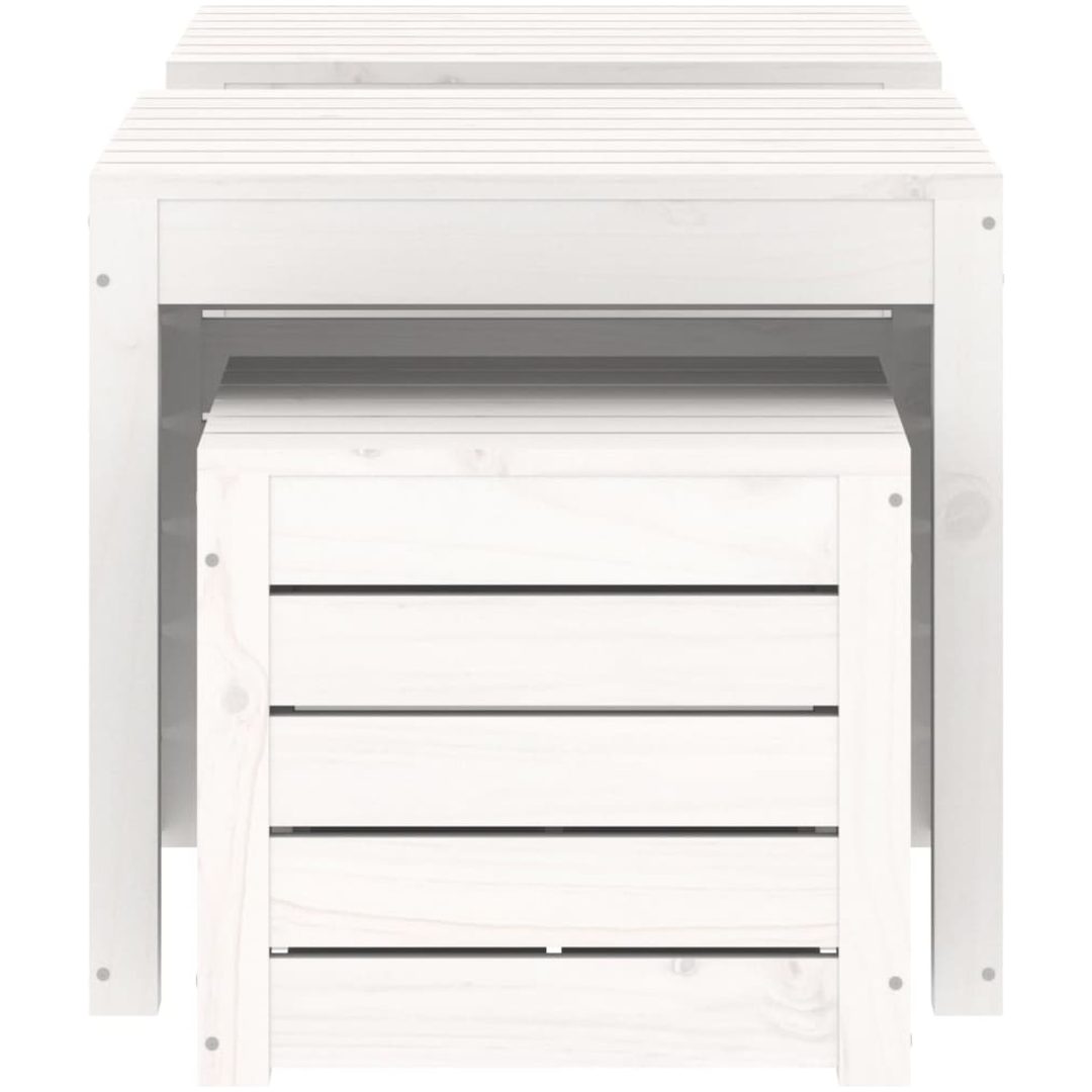 Trädgårdslådor 3 delar vit massiv furu vidaXL 50.5 x 50.5 x 46.5 cm – bild 6