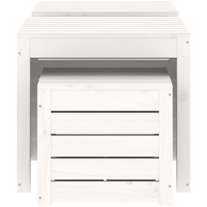 Trädgårdslådor 3 delar vit massiv furu vidaXL 50.5 x 50.5 x 46.5 cm – bild 6
