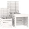 Trädgårdslådor 3 delar vit massiv furu vidaXL 50.5 x 50.5 x 46.5 cm – miniatyr 8