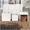 Trädgårdslådor 4 delar vit massiv furu vidaXL – miniatyr 3