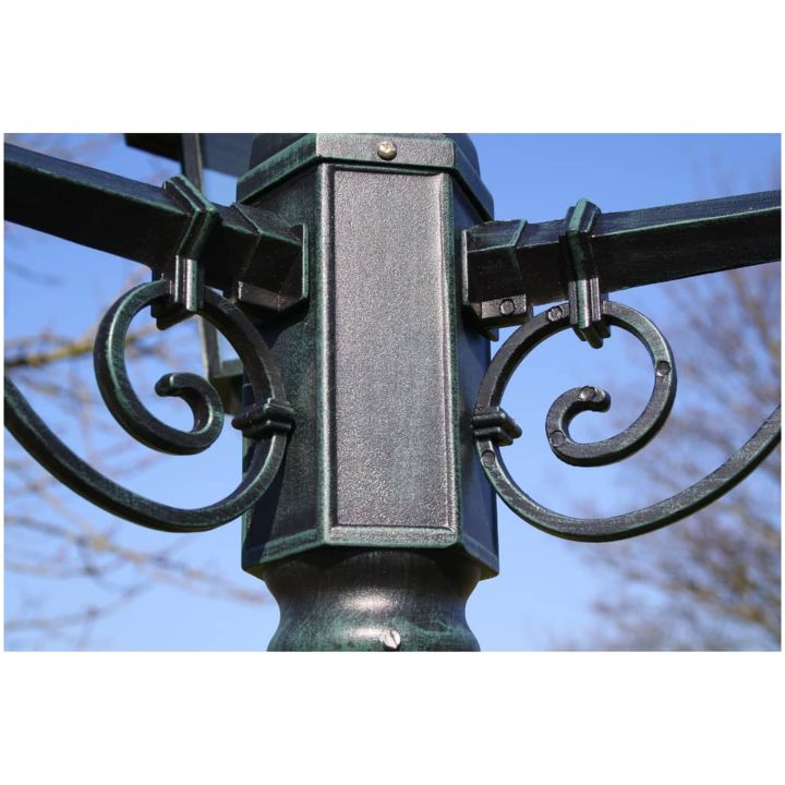 Trädgårdslampa 3 armar 215 cm mörkgrön/svart aluminium vidaXL – bild 5