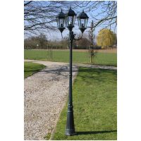 Trädgårdslampa 3 armar 230 cm mörkgrön/svart aluminium vidaXL