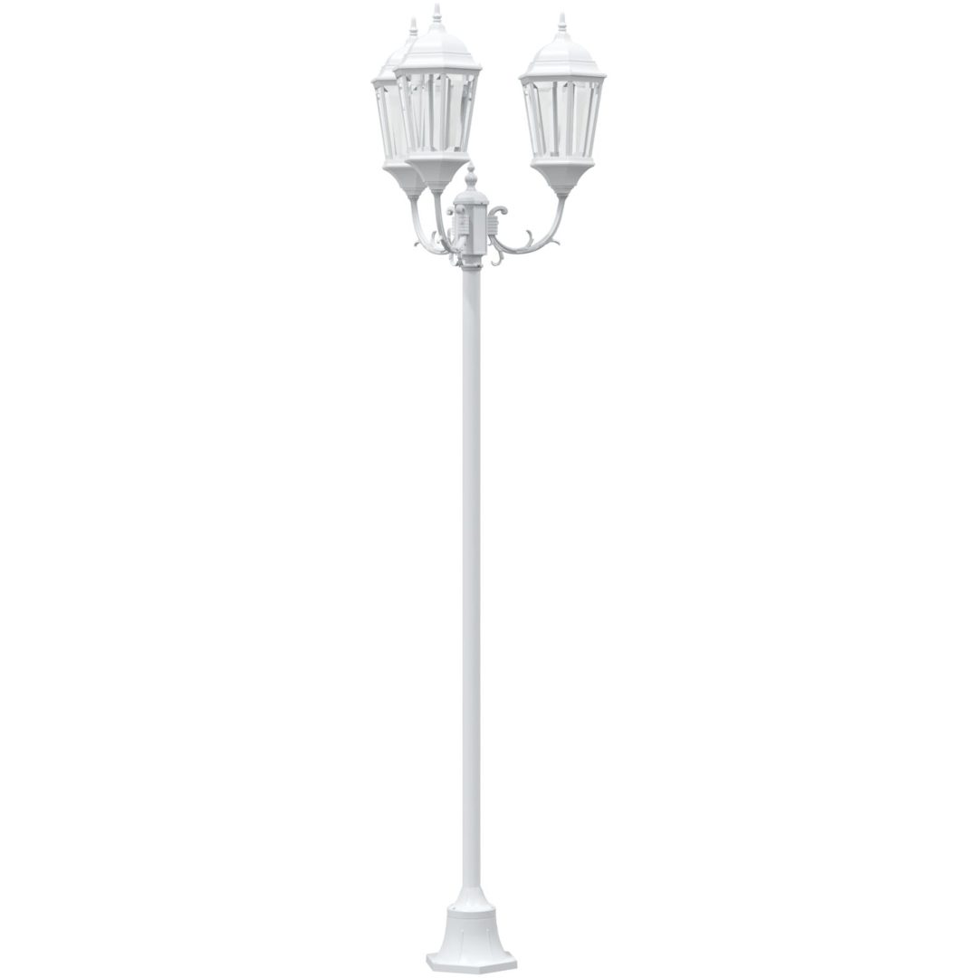 Trädgårdslampa 3-lampor E27 Vit 220 cm Aluminium vidaXL Large – bild 2
