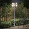 Trädgårdslampa 3-lampor E27 Vit 220 cm Aluminium vidaXL Large – miniatyr 3