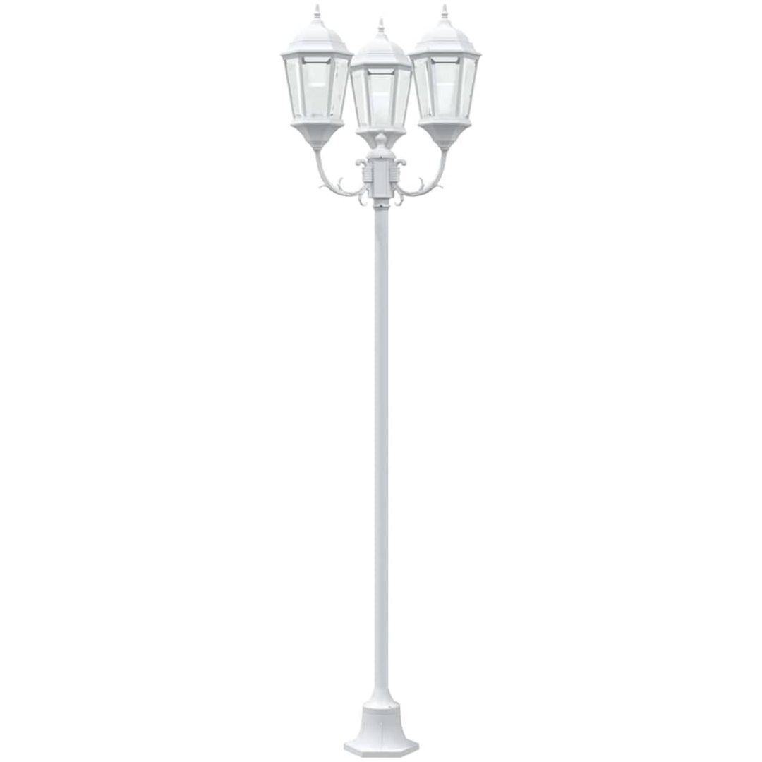 Trädgårdslampa 3-lampor E27 Vit 220 cm Aluminium vidaXL Large – bild 4