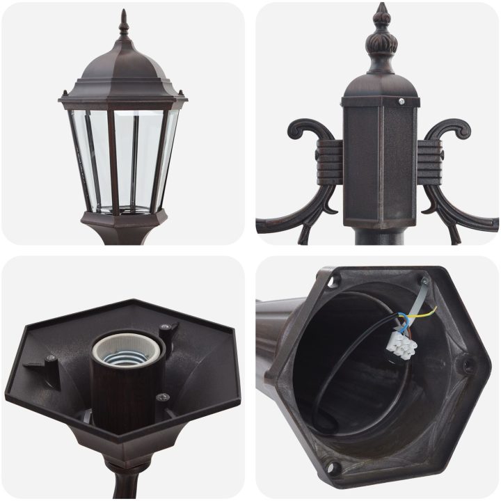 Trädgårdslampa Brons Aluminium Trädgårdslampa vidaXL 68 x 20 x 235 cm – bild 5