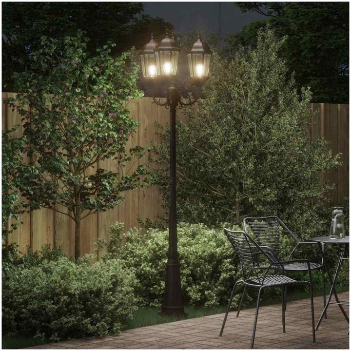 Trädgårdslampa Brons Metall Trädgårdslampa vidaXL 61 x 53 x 235 cm – bild 3