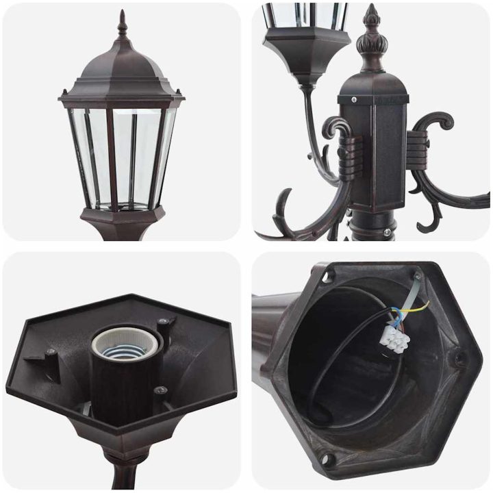 Trädgårdslampa Brons Metall Trädgårdslampa vidaXL 61 x 53 x 235 cm – bild 6